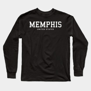 Memphis Tennessee United States Vintage Minimalist Memphis Tennessee State Name Sport Design Tees Long Sleeve T-Shirt